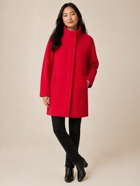 J.Crew Stadium-Cloth Cocoon Coat – Red | Size 2